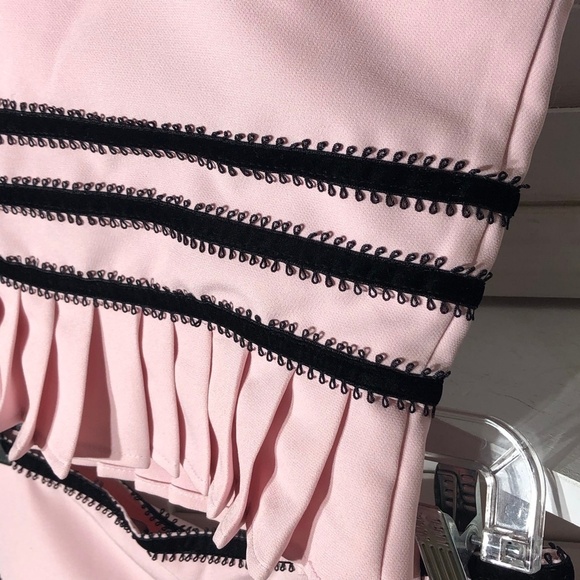 Forever 21 Two Tone Bow Cropped Top Pleated Skirt Pink Black M - Picture 8 of 16